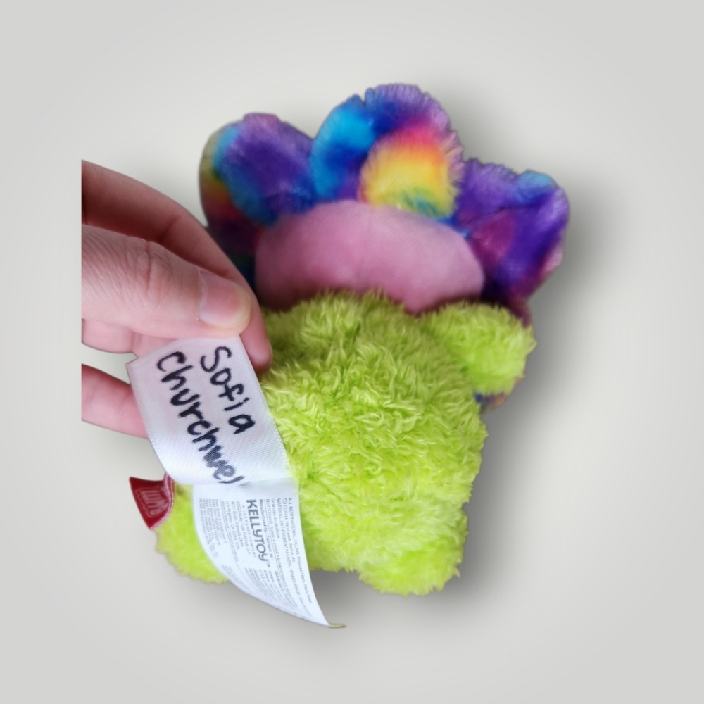 Kellytoy BumBumz 7.5" Groovy Bumz Faye the Tie Dye Flower plushie - Picture 6 of 8